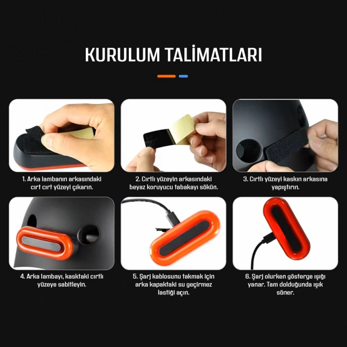 MOTOSİKLET KASK LED ÇAKAR