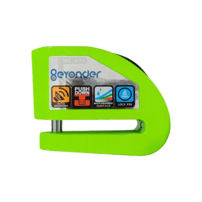 KOVIX KT6/CB-FG 6MM ALARMLI DİSK KİLİT YEŞİL