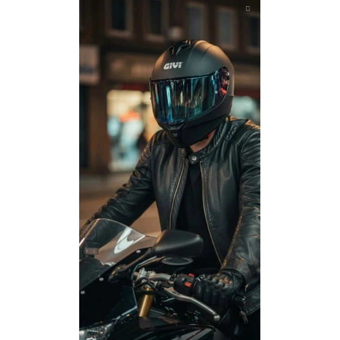 KUZEYMOTOR GIVI 50.X KAPALI KASK MAT SİYAH(SİYAH CAM+ŞEFFAF CAM)