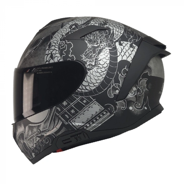 KUZEYMOTOR MTS X340 COLDY FULLFACE KASK MAT SİYAH-GRİ (SİYAH CAMLI)