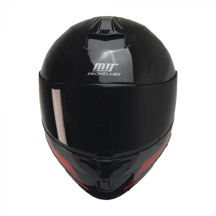 KUZEYMOTOR MTS X340 ROSSO P.SİYAH-KIRMIZI FULLFACE KASK (SİYAH CAMLI)