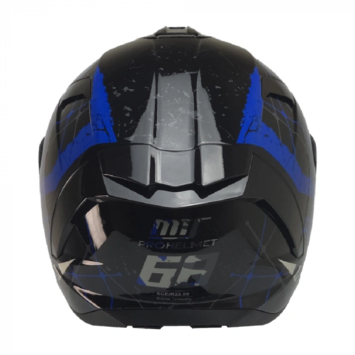 KUZEYMOTOR MTS X340 SOLY P.SİYAH-MAVİ FULLFACE KASK (SİYAH CAMLI)