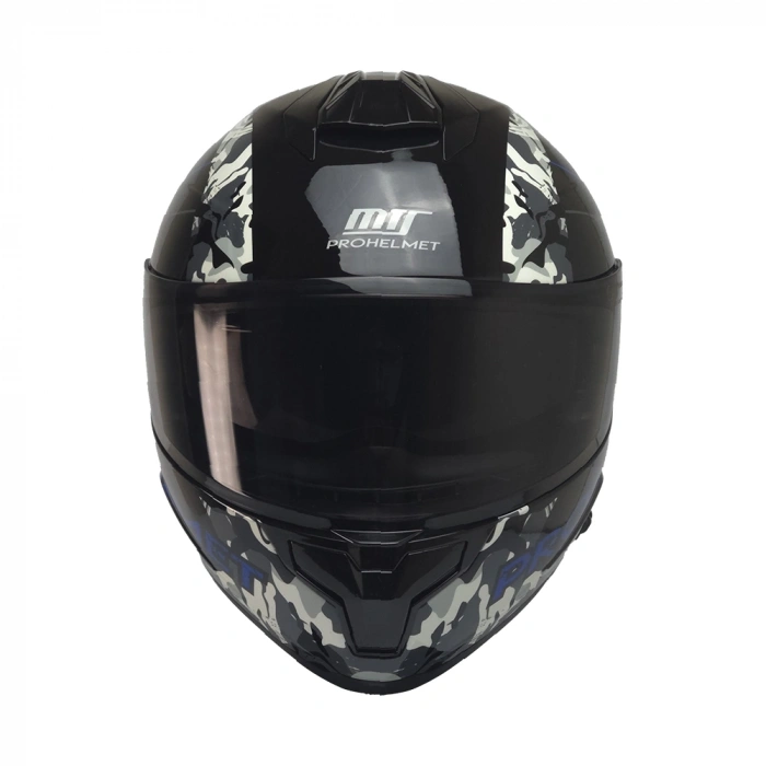KUZEYMOTOR MTS X340 SOLY P.SİYAH-MAVİ FULLFACE KASK (SİYAH CAMLI)