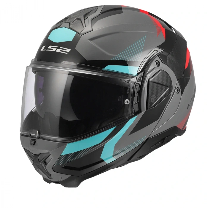 LS2 ADVANT 2 TRIPLE GRİ-KIRMIZI-SİYAH-TURKUAZ KASK