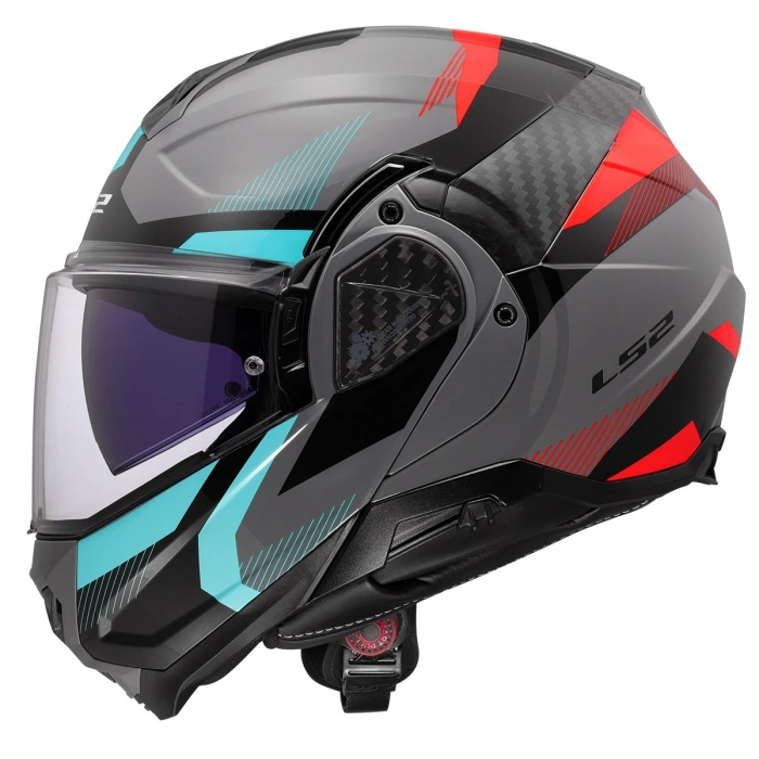 LS2 ADVANT 2 TRIPLE GRİ-KIRMIZI-SİYAH-TURKUAZ KASK