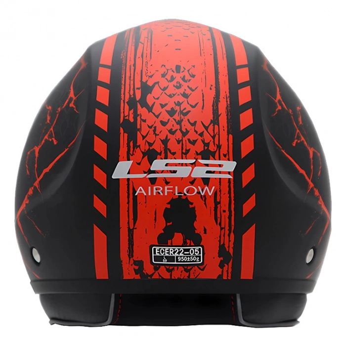 LS2 AIRFLOW SNAKE MAT SİYAH-KIRMIZI KASK