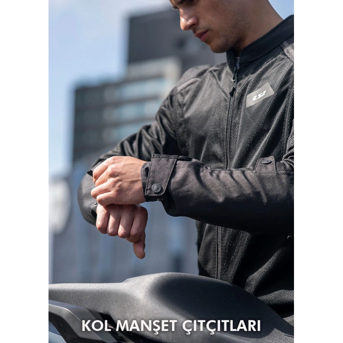 LS2 BREEZE YAZLIK FİLELİ MONT SİYAH-KIRMIZI