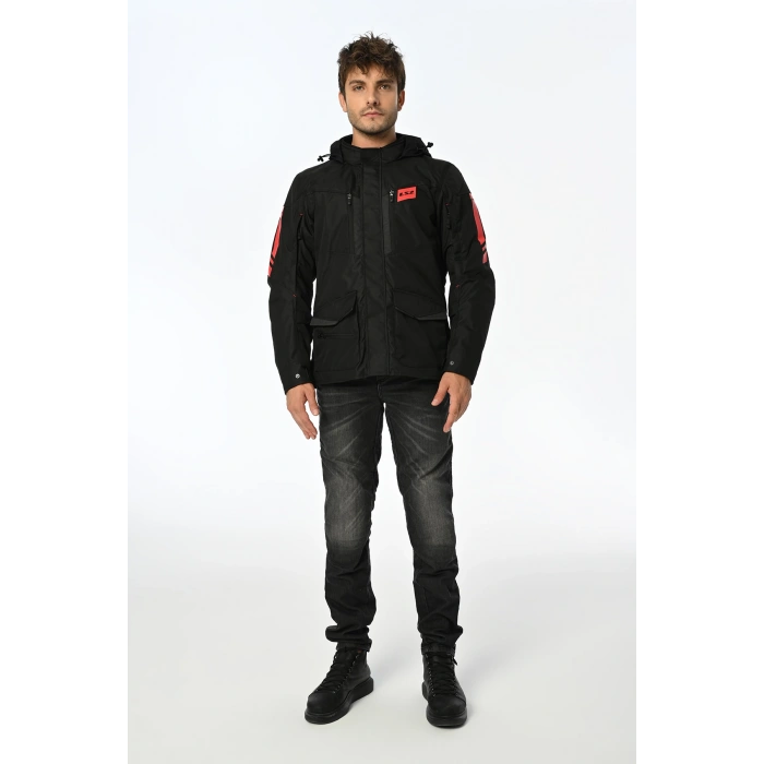 LS2 METROPOLIS EVO KIŞLIK MONT SİYAH-KIRMIZI