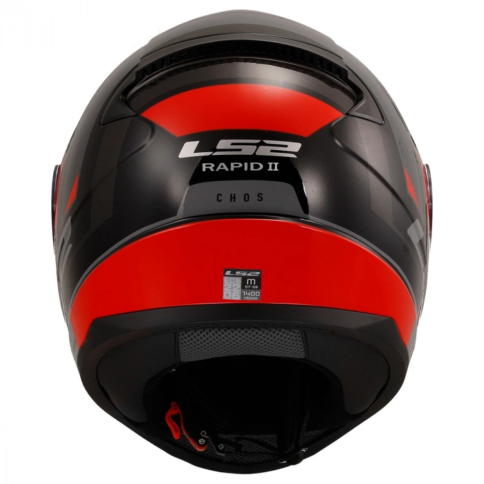 LS2 RAPID 2 CHOS SİYAH-KIRMIZI KASK