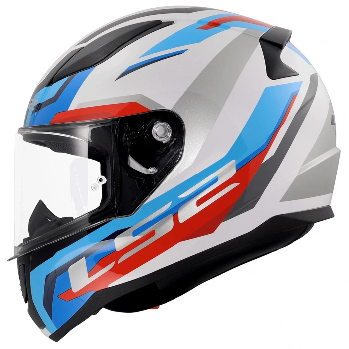 LS2 RAPID 2 HYPER BEYAZ-MAVİ-KIRMIZI KAPALI KASK