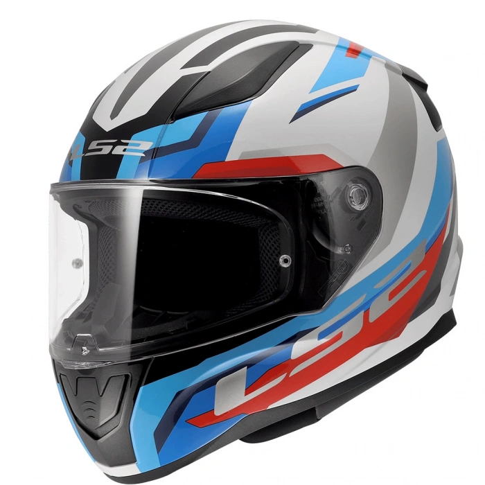 LS2 RAPID 2 HYPER BEYAZ-MAVİ-KIRMIZI KAPALI KASK