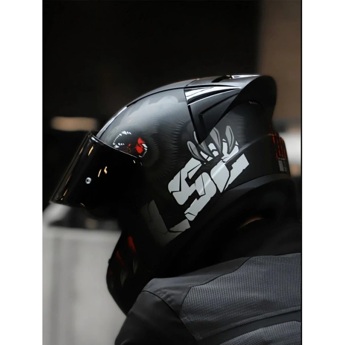 LS2 RAPID 2 RACE CLAWN MAT SİYAH-KIRMIZI KASK (SİYAH+ŞEFFAF CAM+SPOILER )