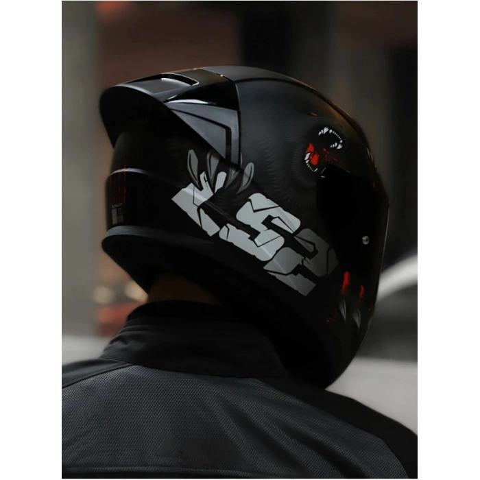 LS2 RAPID 2 RACE CLAWN MAT SİYAH-KIRMIZI KASK (SİYAH+ŞEFFAF CAM+SPOILER )