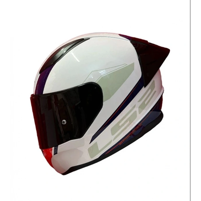 LS2 RAPID 2 RACE DRIVEWAY BEYAZ-MAVİ-KIRMIZI KASK (SİYAH+ŞEFFAF CAM+SPOILER)