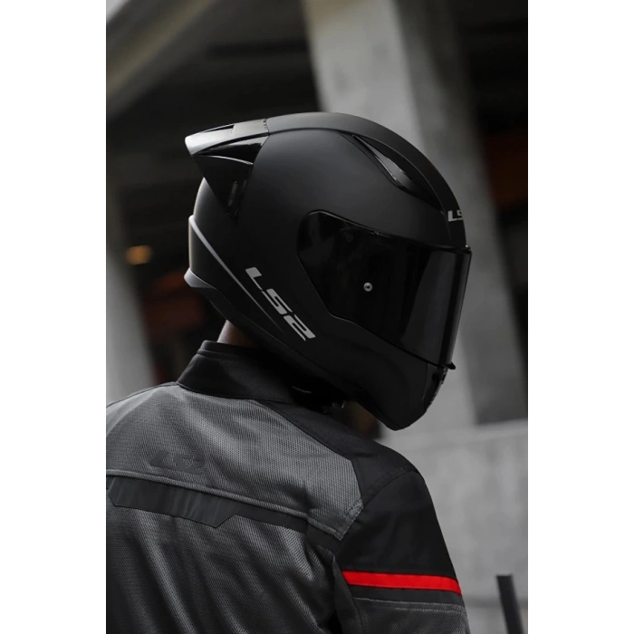 LS2 RAPID 2 RACE MAT SİYAH KASK (SİYAH+ŞEFFAF CAM+SPOILER)