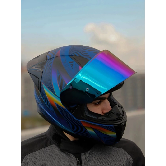 LS2 RAPID 2 RACE OPTİK KASK+GÖKKUŞAĞI CAM+SPOILER (ŞEFFAF+GÖKKUŞAĞI CAM)