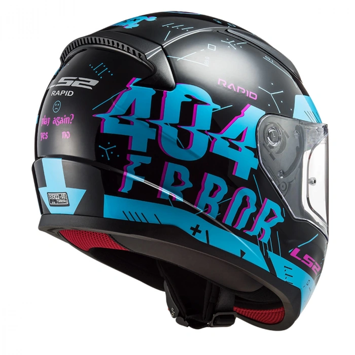 LS2 RAPID PLAYER SİYAH-MAVİ KASK