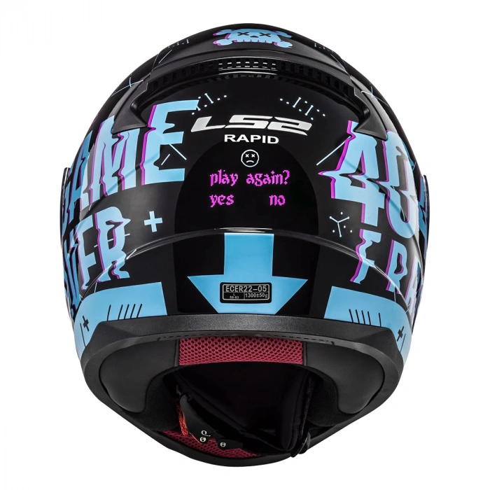 LS2 RAPID PLAYER SİYAH-MAVİ KASK (GÖKKUŞAĞI+ŞEFFAF CAM)