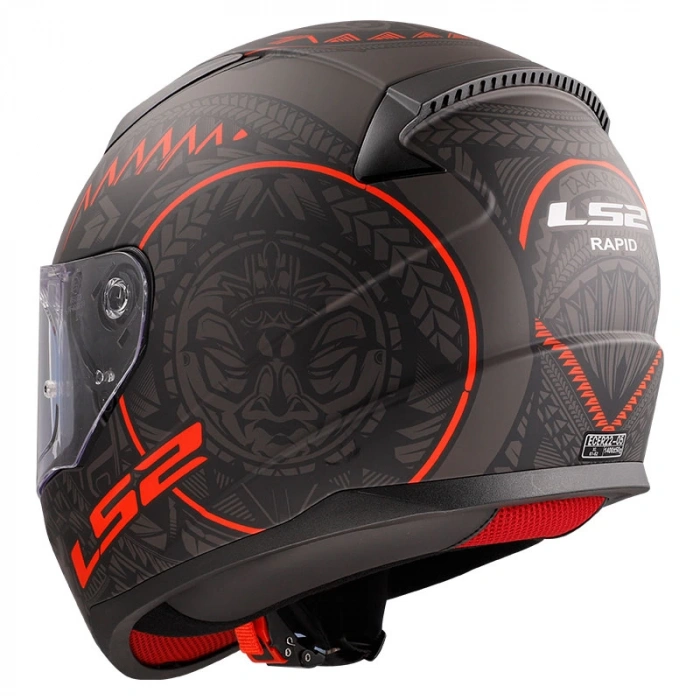 LS2 RAPID TAKAROA MAT SİYAH-KIRMIZI KASK