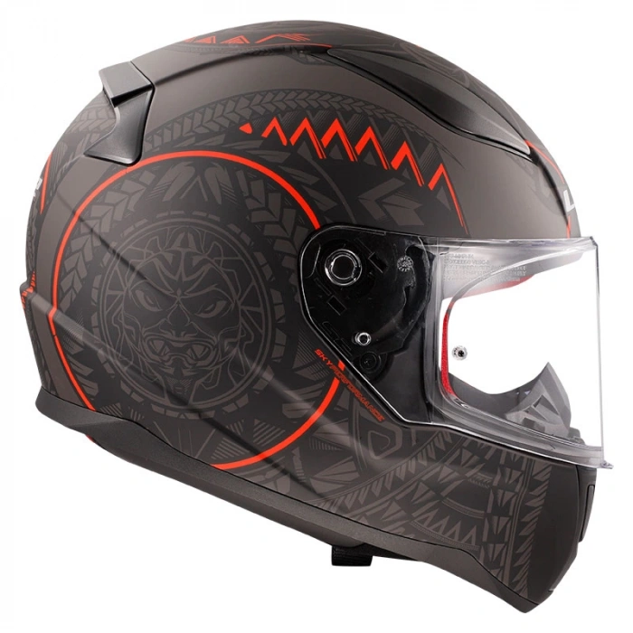LS2 RAPID TAKAROA MAT SİYAH-KIRMIZI KASK