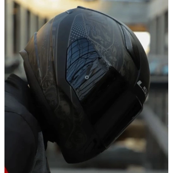 LS2 RAPIDD 2 CRYPT MAT SİYAH KASK ÇİFT CAMLI