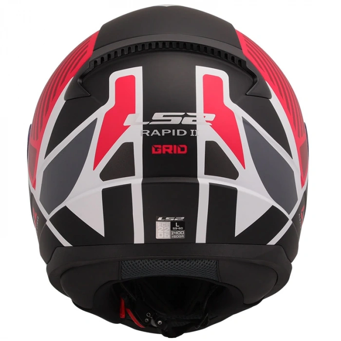 LS2 RRAPID 2 GRID MAT BEYAZ-KIRMIZI KASK