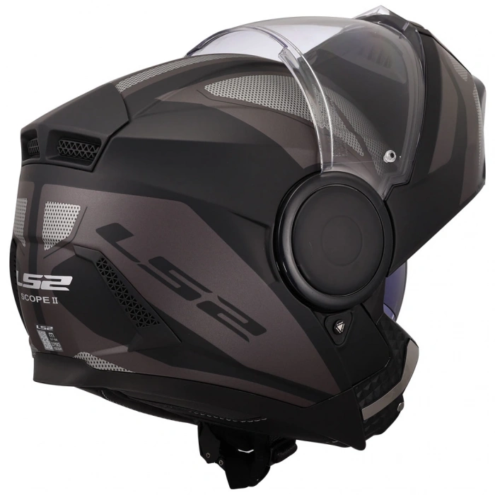 LS2 SCOPE 2 AXIS MAT SİYAH-TITANIUM ÇENE AÇILIR KASK