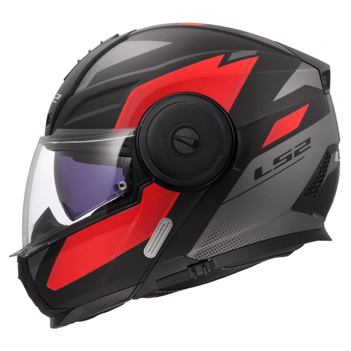 LS2 SCOPE 2 DURIA MAT SİYAH-KIRMIZI ÇENE AÇILIR KASK