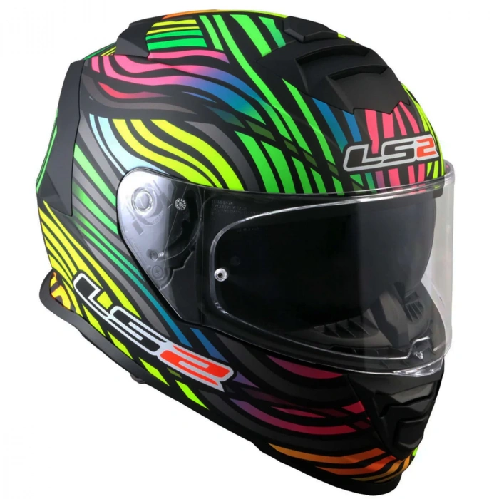 LS2 SSTORM 2 POWER MAT SİYAH-GÖKKUŞAĞI KASK