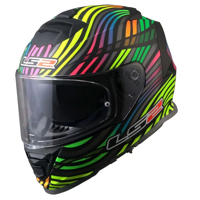 LS2 SSTORM 2 POWER MAT SİYAH-GÖKKUŞAĞI KASK