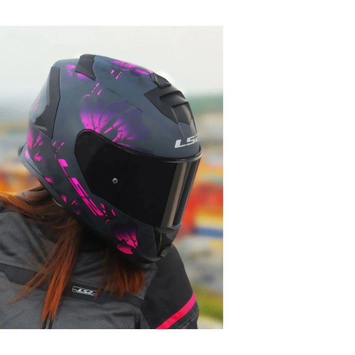 LS2 STORM 2 BURST MAT SİYAH-PEMBE KASK
