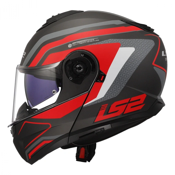 LS2 STROBE 2 PHANTOM MAT TITANIUM-GRİ-KIRMIZI KASK