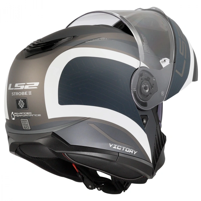 LS2 STROBE 2 VICTORY MAT GRİ-MAVİ-KUM KASK