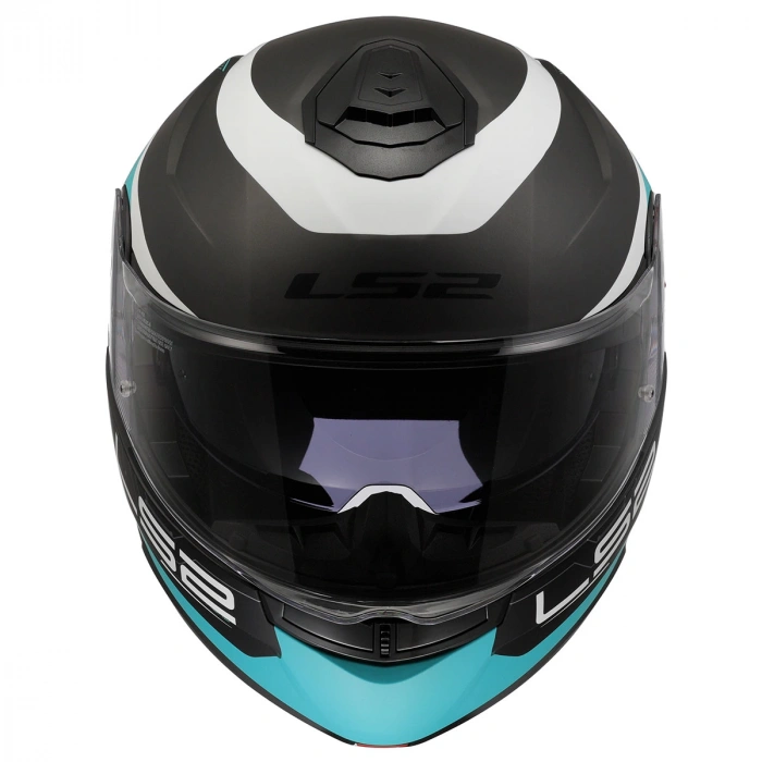 LS2 STROBE 2 VICTORY MAT TITANIUM-BEYAZ-METAL MAVİ KASK