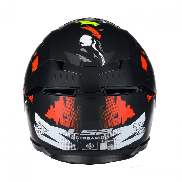 LS2 STREAM 2 ANGRY MONKEY MAT SİYAH-KIRMIZI KAPALI KASK
