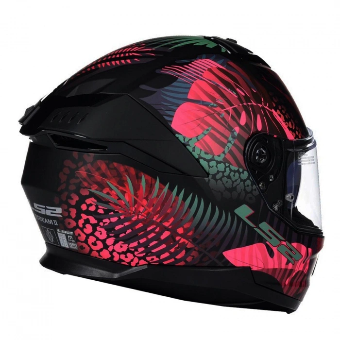 LS2 STREAM 2 JUNGLE MAT SİYAH-MAVİ-PEMBE KASK