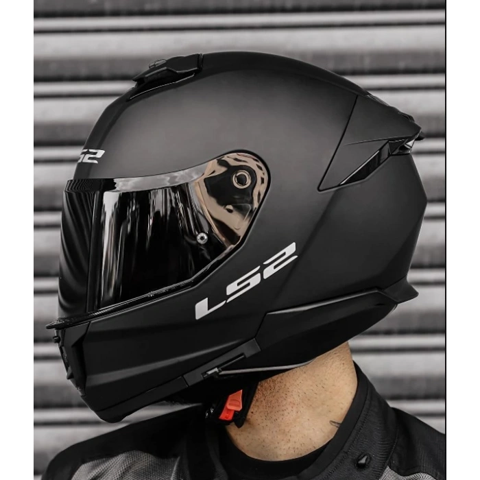 LS2 STREAM 2 MAT SİYAH KASK ( SİYAH+ŞEFFAF CAM )