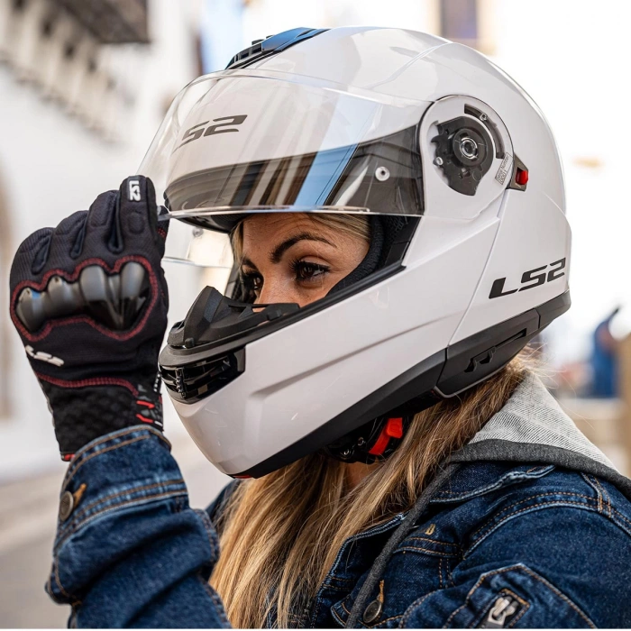 LS2 STROBE 2 ÇENE AÇILIR BEYAZ KASK