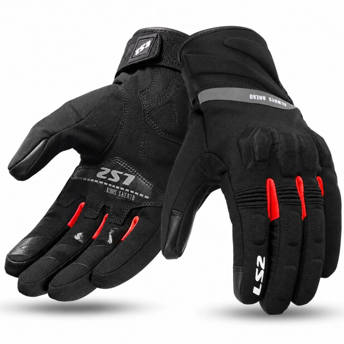 LS2 WATERPROOF ELDİVEN JET 3 KIRMIZI-SİYAH KIŞLIK