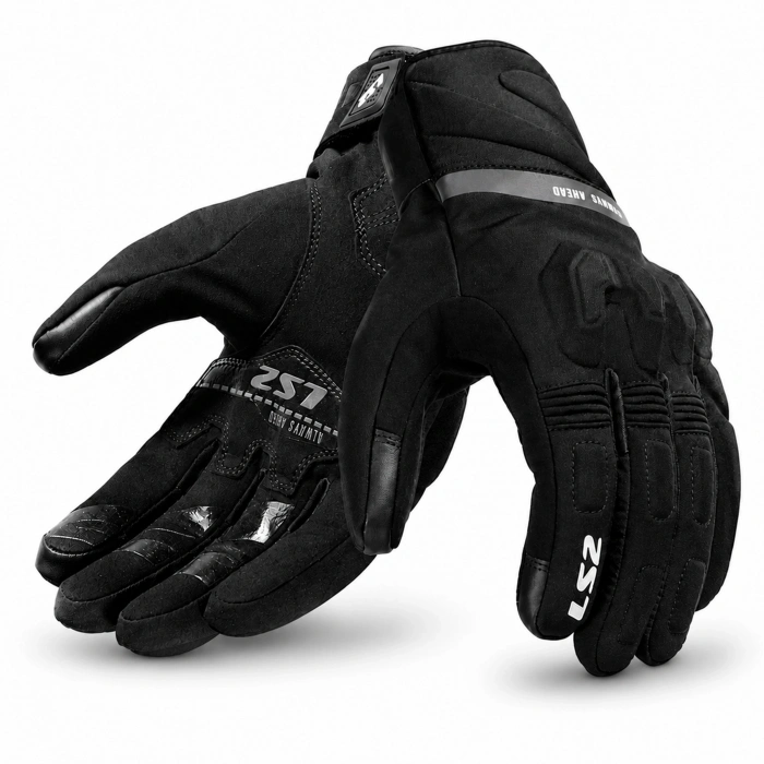 LS2 WATERPROOF ELDİVEN JET 3 SİYAH KIŞLIK