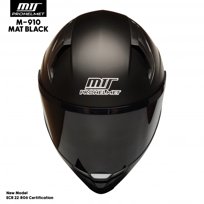 MTS M-910 MAT SİYAH GÜNEŞ VİZÖRLÜ KASK (SİYAH CAMLI)