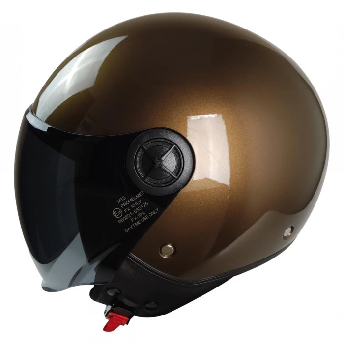 MTS FX-101 YARIM KASK KAHVERENGİ (SİYAH CAMLI)