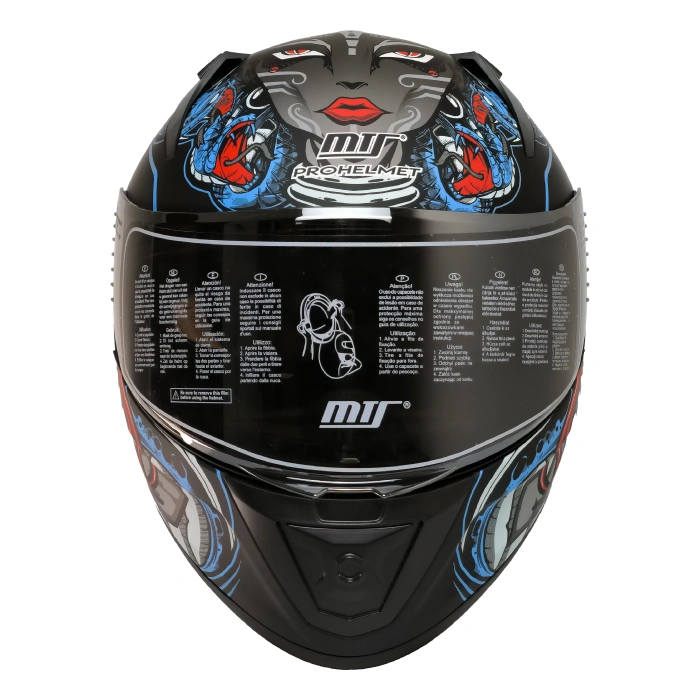MTS M-201 MYTY BLUE GÜNEŞ VİZÖRLÜ KASK (SİYAH CAMLI)
