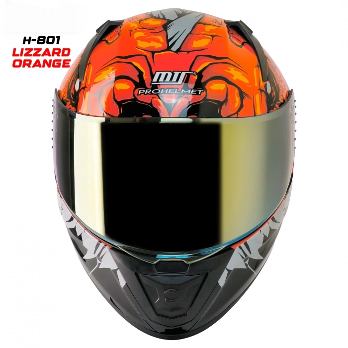 MTS M-201 LİZZARD ORANGE GÜNEŞ VİZÖRLÜ KASK (SARI CAMLI)