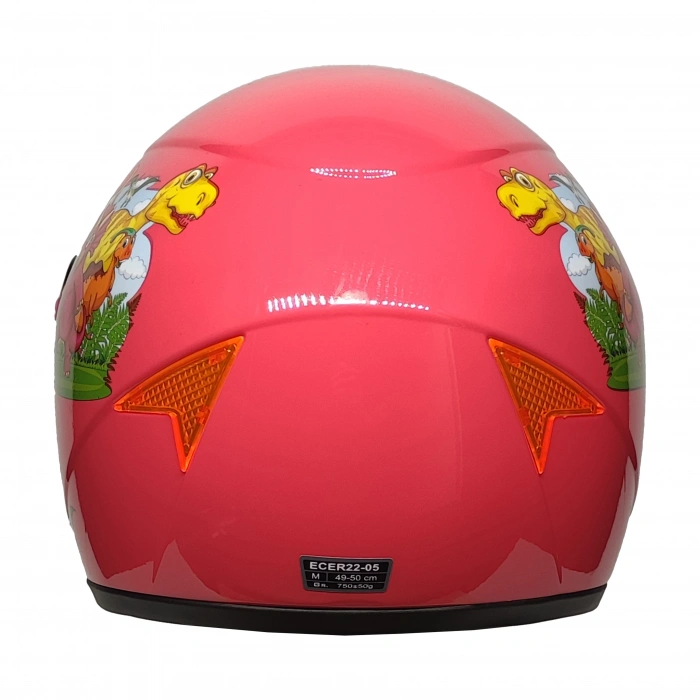 MTS SY118 ÇOCUK KASKI DİNO PEMBE (SİYAH CAMLI)