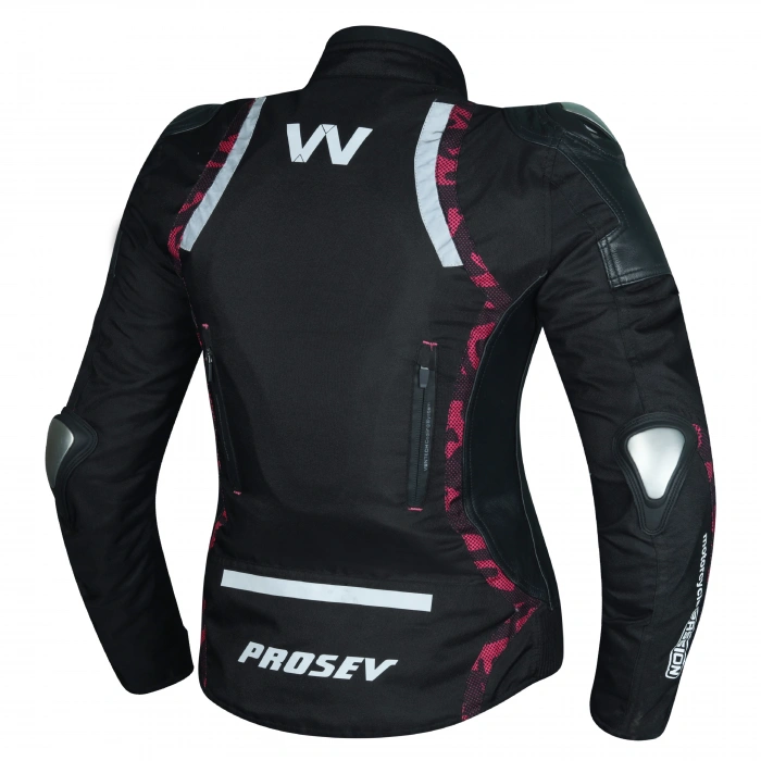 PROSEV W51A ROSE LEATHER KADIN 4 MEVSİM MONT DERİ-KUMAŞ SİYAH-MOR