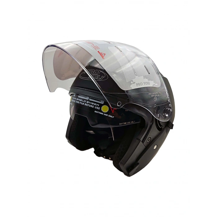 PROYOU YARIM KASK MAT SİYAH (GÜNEŞ VİZÖRLÜ)