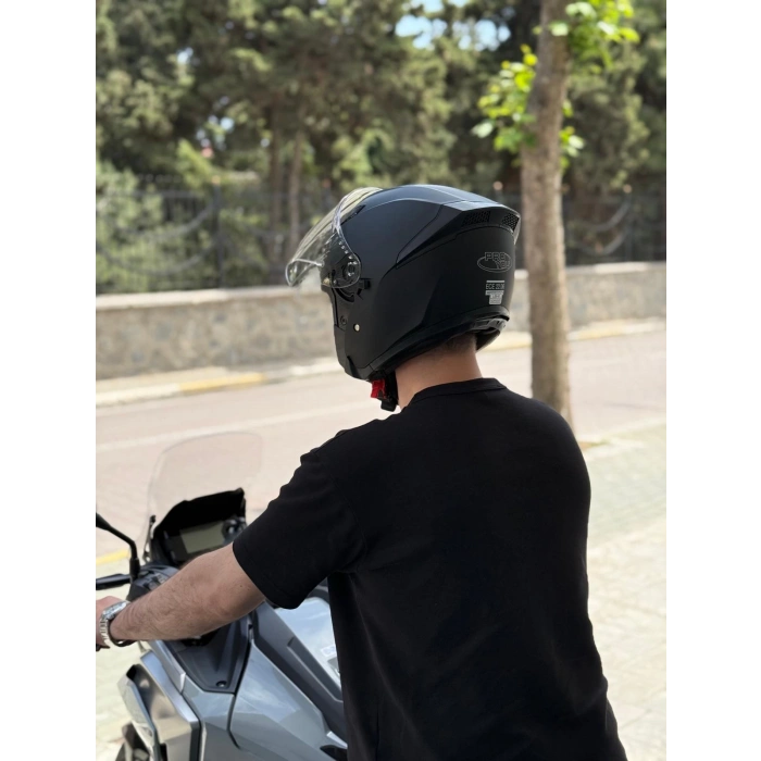 PROYOU YARIM KASK MAT SİYAH (GÜNEŞ VİZÖRLÜ)
