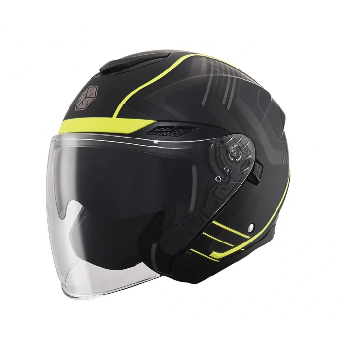 SCOYCO OF-669 CAVALRY MAT SİYAH-NEON YARIM KASK (GÜNEŞ VİZÖRLÜ)