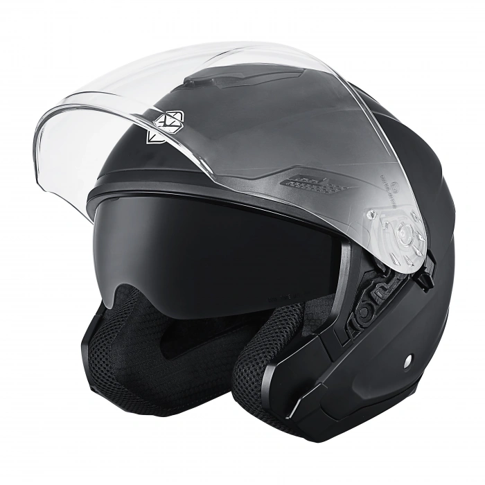 SCOYCO OF-669 MAT SİYAH YARIM KASK (GÜNEŞ VİZÖRLÜ)